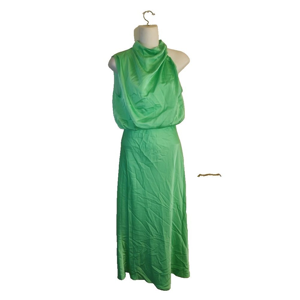 PRETTYGARDEN Women's Beautiful Green 2 pc Mock Neck Party Skirt Suit Size S